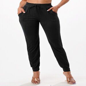 Women's Premium Soft Joggers with Pockets & Drawstring Black Size Small